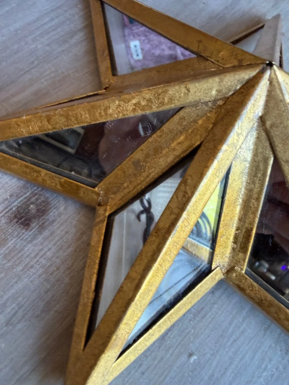 Crate&Barrel Gold Mirrored Star Tree Topper